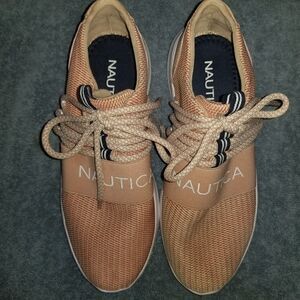 Nautica sneakers size 8 pink and white.